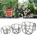 Walbest Round Metal Hanging Railing Planter Holder Hanging Railing Planter Flower Pot Holder Basket Iron Art Rack Fence Shelf Container for Balcony Garden Indoor and Outdoor 1 Piece