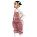 TAIAOJING Girls Flannel Suspender Warm Winter Baby Overalls Kids Toddler Pants Boys Solid Girls Pants Fall Clothes 3-4 Years