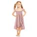 Fesfesfes Parent-child Spring Dress Solid Color Ruffles Sun Dress Beach Sleeveless Midi Dress Mother-daughter Mommy And Me Matching Dresses Suit