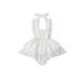 Afunbaby Little Girls Casual Halter Dress Fashion Solid Color Lace Mesh Yarn Backless Princess Dress