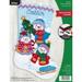 Bucilla Felt Applique DIY Christmas Stocking Kit Snow Family Portrait 18