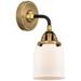 Nouveau 2 Bell 5" LED Sconce - Black Brass Finish - Matte White Shade