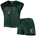 Women's Concepts Sport Hunter Green Milwaukee Bucks Intermission T-Shirt & Shorts Sleep Set