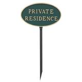 Montague Metal Products Inc. Private Residence Oval Statement Garden Sign Metal in Yellow | 6 H x 10 W x 0.25 D in | Wayfair SP-52sm-LS-HGG