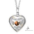 DDrawelry Personalized Photo Urn Necklace for Ashes Custom Picture Heart Locket Pendant Angel Wing Dog Tag Necklace Memorial Jewellery Gift for Women Men (Widow)