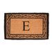 Geo Crafts, Inc Monogram Mat Creel Ivy Border Outdoor Door Mat Coir in White | 1'10" x 3' | Wayfair G13436E