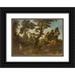 Francesco Cozza 24x18 Black Ornate Framed Double Matted Museum Art Print Titled: Landscape with the Angel Appearing to Hagar and Leading Her to the Well (1664)