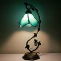 Tiffany Lamps Stained Glass Table Desk Reading Lamp Crystal Bead Sea Blue Dragonfly Style Shade W6H21 Inch for Living Room Bedroom Bookcase Dresser Coffee Table