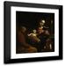 Luca Cambiaso 20x22 Black Modern Framed Museum Art Print Titled - Holy Family with St John the Baptist (circa 1578)