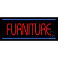 Furniture LED Neon Sign 10 Tall x 24 Wide - inches Black Square Cut Acrylic Backing with Dimmer - Premium built indoor Sign for Storefront Store interior Exhibition Decor.