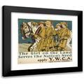 Edward Penfield 14x12 Black Modern Framed Museum Art Print Titled - The Girl on the Land Serves the Nation s Need Apply Y.W.C.A. Land Service Committee (1918)