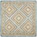 SAFAVIEH Aspen Caitriona Geometric Diamonds Wool Area Rug Navy/Gold 7 x 7 Square