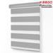 Keego Dual Layer Roller Window Blind Light Filtering Zebra Window Blind Cordless Customizable Gray Case Gray Fabric 57.0 w x 46.0 h