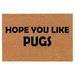 Coir Doormat Front Door Mat New Home Closing Housewarming Gift Hope You Like Pugs (24 x 16 Small)