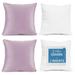 Nestl Plush 2 Pack Solid Decorative Microfiber Square Throw Pillow Cover with Throw Pillow Insert for Couch Silver 18 x 18