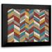 Zarris Chariklia 14x12 Black Modern Framed Museum Art Print Titled - Modern Chevron II