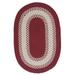 Colonial Mills 11 x 14 Red Gray and Beige Braided Oval Reversible Throw Rug