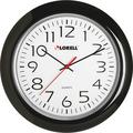 Lorell 13-1/4 Round Quartz Wall Clock - Analog - Quartz - White Main Dial - Black/Plastic Case | Bundle of 10 Each