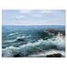 DESIGN ART Designart Crashing waves Sea & Shore Print on Wrapped Canvas 20 in. wide x 12 in. high