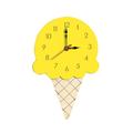Cartoon Wall Clock Decoration Ice Cream Clock Acrylic Hanging Children Clock for Home Living Room Kindergarten (Yellow)