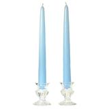 6 Pairs Taper Candles Unscented 15 Inch Light Blue Tapers .88 in. diameter x 15 in. tall