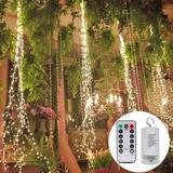 Gostoto LED Waterfall Vine String Lights Hanging Twinkle Fairy Lights Waterproof Battery Operated Remote Timer