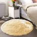 Latepis Large Fur Round Rug 6.7 ft Faux Sheepskin Circle Rug for Living Room Boho Rugs Bedroom Living Room Rugs Light Yellow