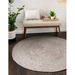 Avgari Creation Gray Round Hand Braided Farm House Solid Area Rag Rug Carpet-7 Feet (84 Inch)