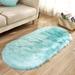 Christmas Saving Clearance! Sruiluo Faux Sheepskin Area Rugs for Bedroom Shaggy Plush Floor Carpet Bedside Rugs Super Soft Non-Slip Quick-Drying Room Decor Light Blue 31.49x19.68