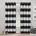 Exclusive Home Sateen Rugby Striped Kids Twill Woven Room Darkening Blackout Grommet Top Curtain Panel Pair 52 x84 Black