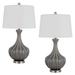 Cal Lighting BO-3068TB-2 150W 3 Way Duxbury Ceramic 2 Light Table Lamp Slate Grey