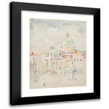 Ivan Ivanec 12x14 Black Modern Framed Museum Art Print Titled - View of a Fragment of the Market Square and the Dominican Church