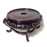 Mahogany Finish Chinese Porcelain Bowl Stand (4 W x 4 H) - Oriental Furniture Warehouse