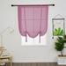 Yipa Sheer Kitchen Valance Voile Cafe Scarf Tie Up Roman Shades Window Curtains Adjustable Window Treatment Rod Pocket Window Drapes Slot Top Curtain Panel Light Red 47.2 Width x47.2 Length 1-Panel