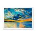 Designart Cloudy Sunset Over Wide Open Ocean Horizon Nautical & Coastal Framed Art Print