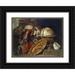 R. V. BÃ¶hnlich 24x19 Black Ornate Framed Double Matted Museum Art Print Titled: Still Life with Globe (1878)