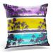 ECCOT White Silhouette Palm Trees for Your Beach Pillowcase Pillow Cover Cushion Case 20x20 inch