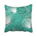 WOPOP Blue Summer Seashell Marine Pattern Aquatic Tropical Abstract Clams Cockleshell Color Pillowcase Cover 18x18 inch