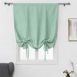 CUH Thermal Insulated Blackout Curtain - Bathroom Roman Curtain Mint Green Tie Up Shade for Small Window Girls Room Window Valance Balloon Blind Rod Pocket 1-Panel (46 x 54 Inches Long)