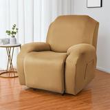 Goory Removable Slipcover Recliner Armchair Cover Plain Couch Cover Stretch Furniture Protector Camel 3 Seat