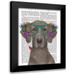 Fab Funky 12x14 Black Modern Framed Museum Art Print Titled - Weimaraner and Flower Glasses