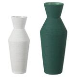 Decorative Ceramic Round Sharp Concaved Top Vase Centerpiece Table Vase