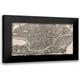 Matthaus Merian 18x11 Black Modern Framed Museum Art Print Titled - Panoramic View of Rome 1640