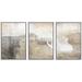 wall26 Framed Canvas Print Wall Art Set Gray & Tan Color Block Ocean Wave Overlay Nature Wilderness Digital Art Modern Art Rustic Scenic for Living Room Bedroom Office - 16 x24 x3 Whi