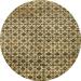 Ahgly Company Indoor Round Abstract Ginger Brown Green Abstract Area Rugs 3 Round