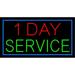 1 Day Service LED Neon Sign 20 x 37 - inches Clear Edge Cut Acrylic Backing with Dimmer - Bright and Premium built indoor LED Neon Sign for automotive store and mall.