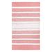 Lush Ambience Hand Made Striped Premium Area Rug|Machine Washable Natural Soft Underfoot Hand Woven Cotton Rug (4 X6 -Pink )