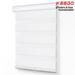 Keego Dual Layer Roller Window Blind Light Filtering Zebra Window Blind Cordless Customizable White Case White Fabric 49.5 w x 76.0 h