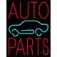 Red Auto Parts Car Logo LED Neon Sign 19 x 15 - inches Clear Edge Cut Acrylic Backing with Dimmer - Bright and Premium built indoor LED Neon Sign for automotive store and mall.