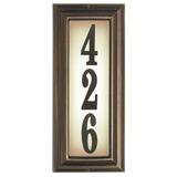 Qualarc Edgewood Vertical Lighted Address Plaque in Antique Copper Frame Color